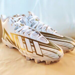 Adidas Men's Freak Spark MD 23 Mid Top Football Cleats in White/Gold, Sz 12
